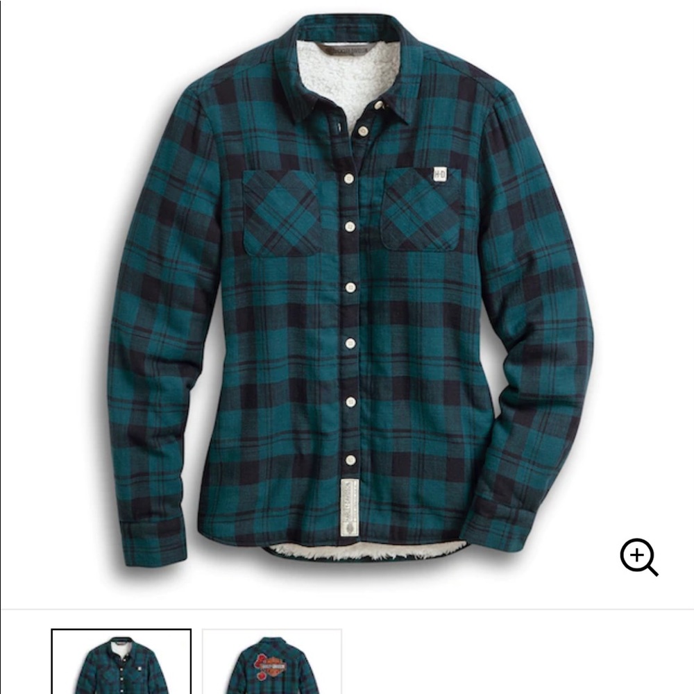 Harley Davidson Sherpa lined plaid shirt
